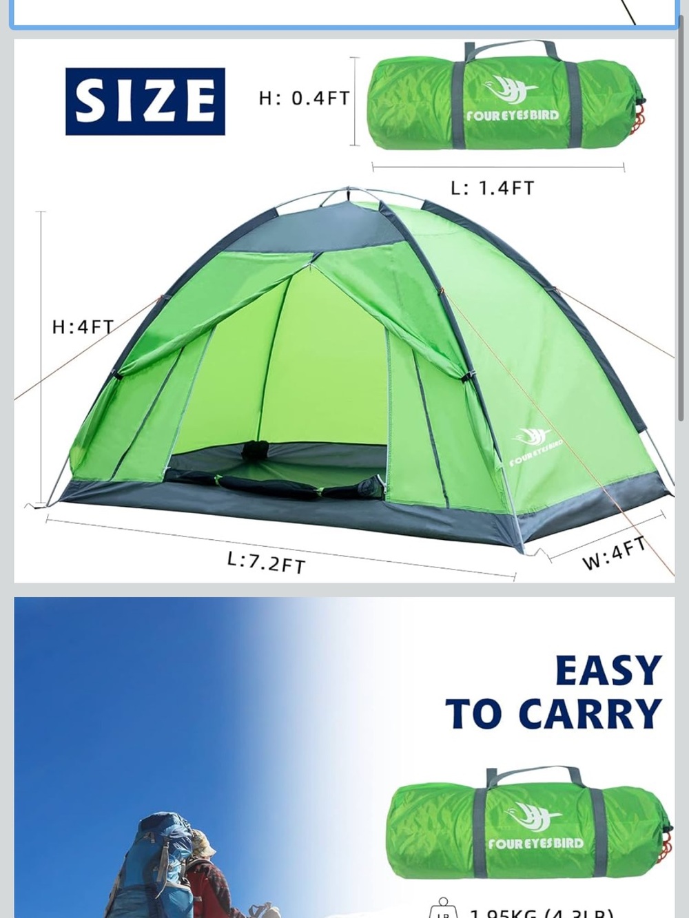 🏕️ Pop-Up Camping Tent - Water/Wind Proof Easy Carry Camping Tent 🏕️